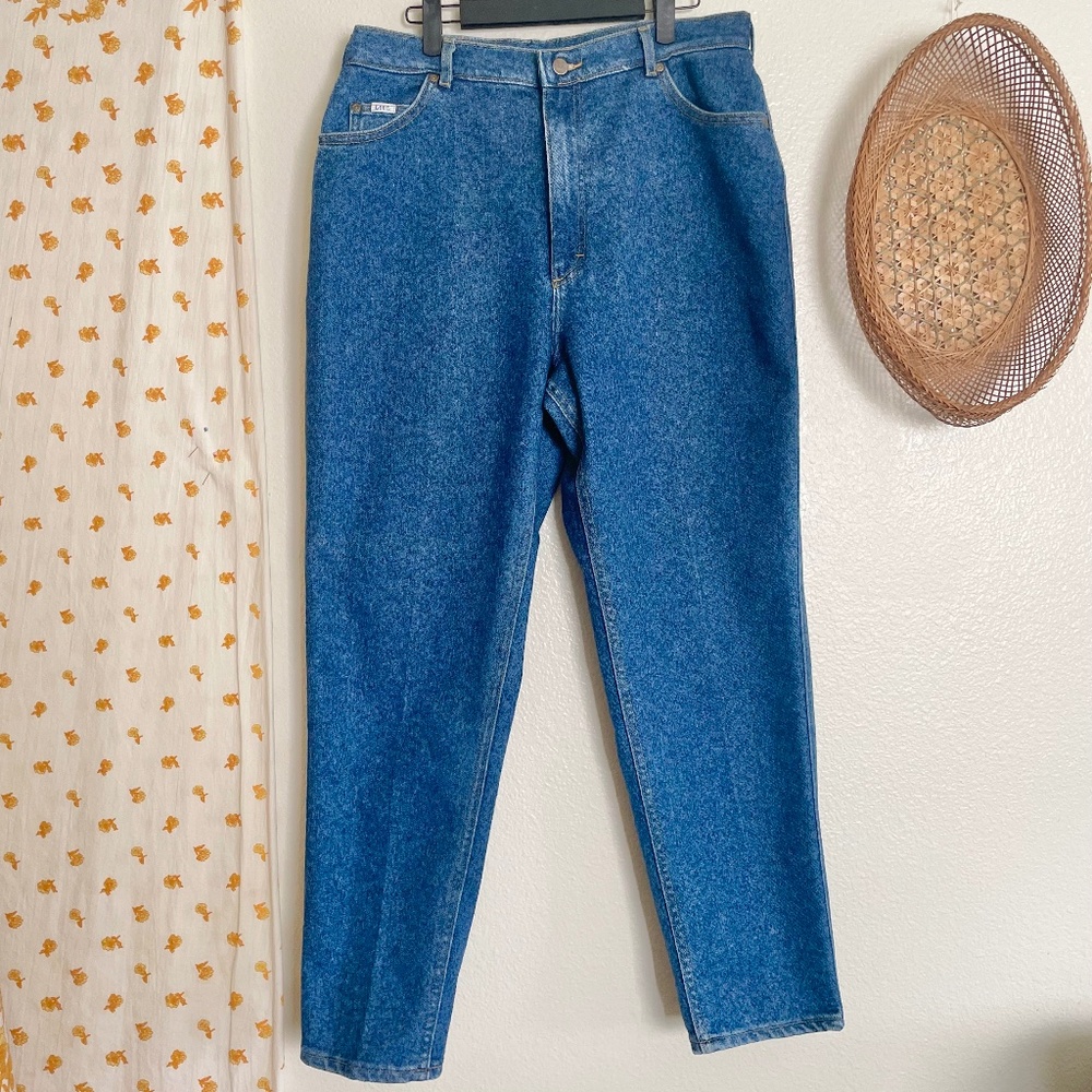 Vintage Lee Jeans USA Made High Rise Mom Denim Blue Size 18 Medium